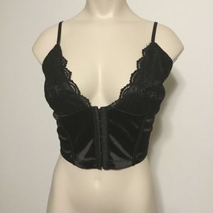SHEIN sz Large Bra Open Closure Lacy Adjustable Straps Black